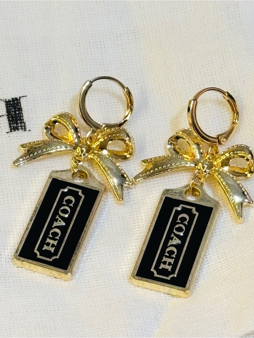 Custom 18k Gold Earrings Made With Authentic Coach Hardware